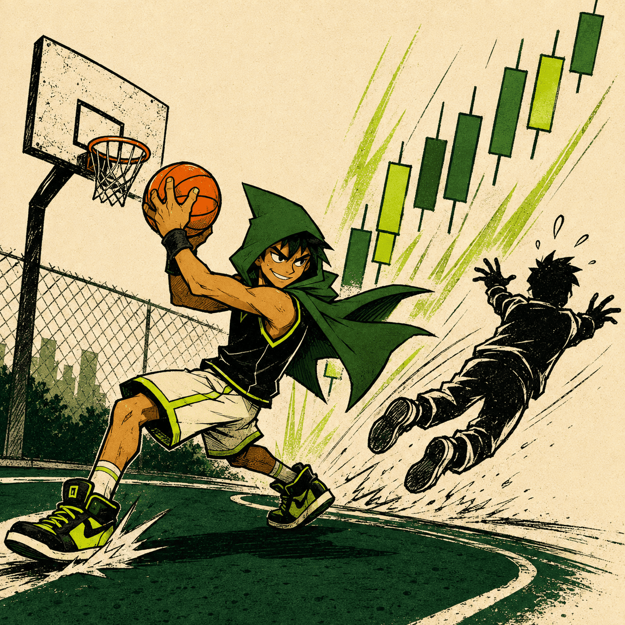 Robinhoop pump-faking as a trader dives and a chart rises