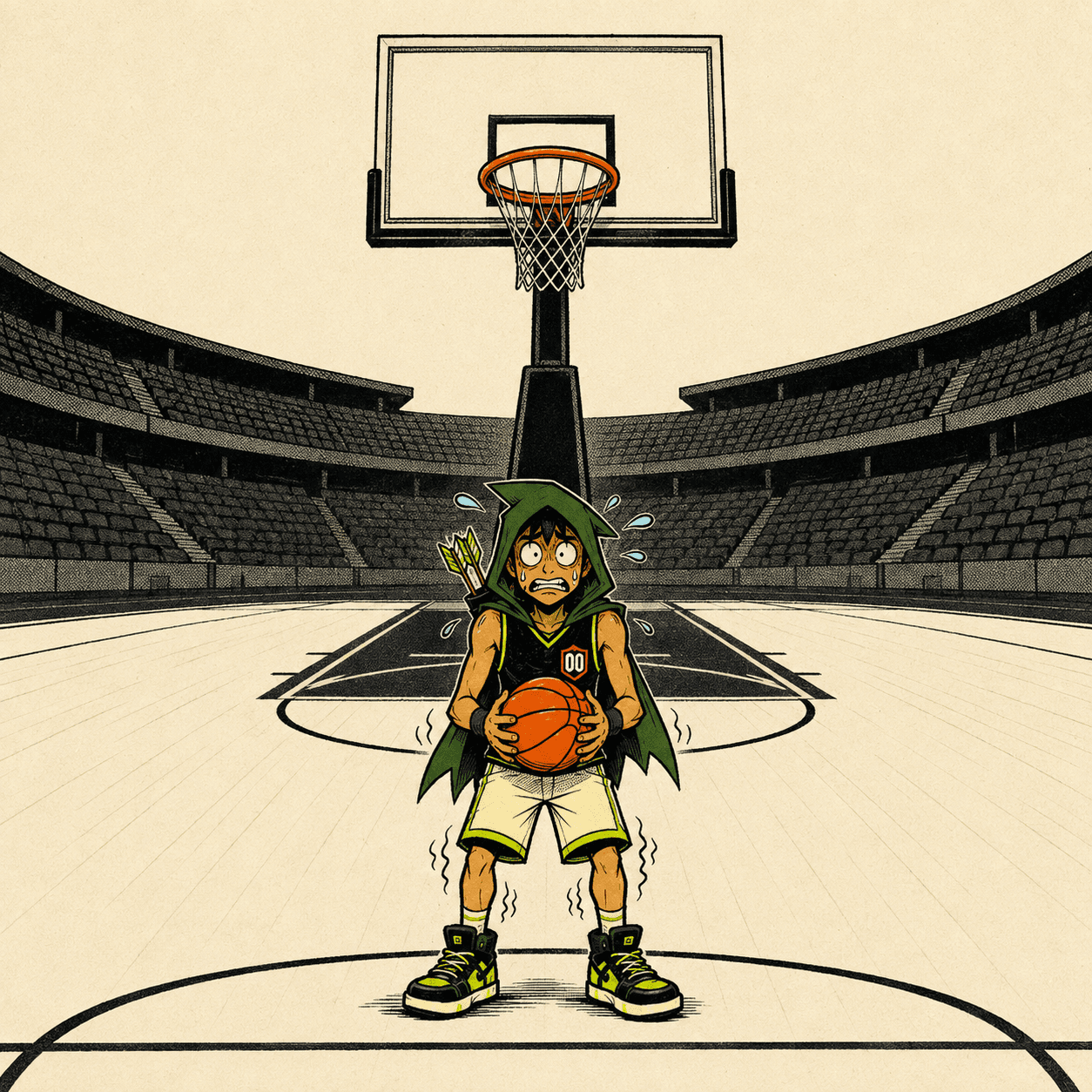 Robinhoop sweating at the free throw line